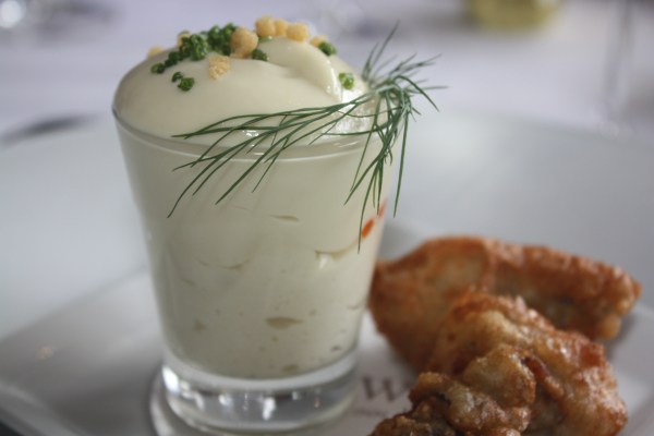 Chilled Vichyssoise, Oscietra & Salmon Caviars, Beignets of Broken Bay Oysters