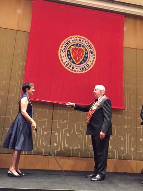 Janet Barton being intronised into La Chaine