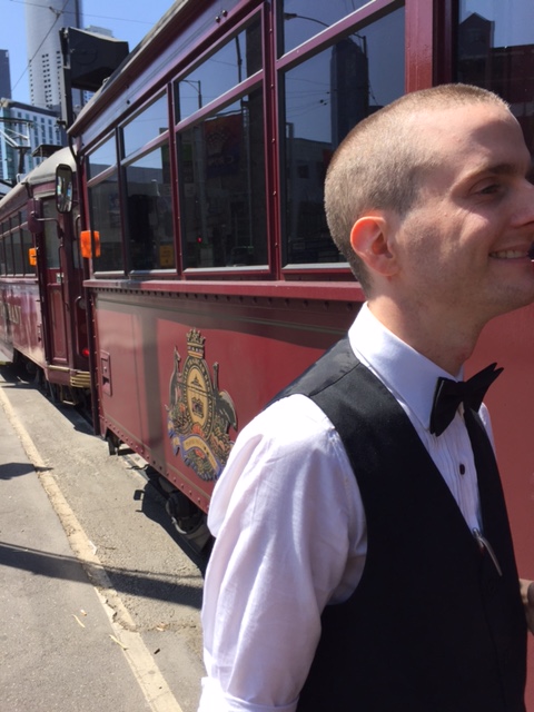 Smiling face of Tim the tramcar steward