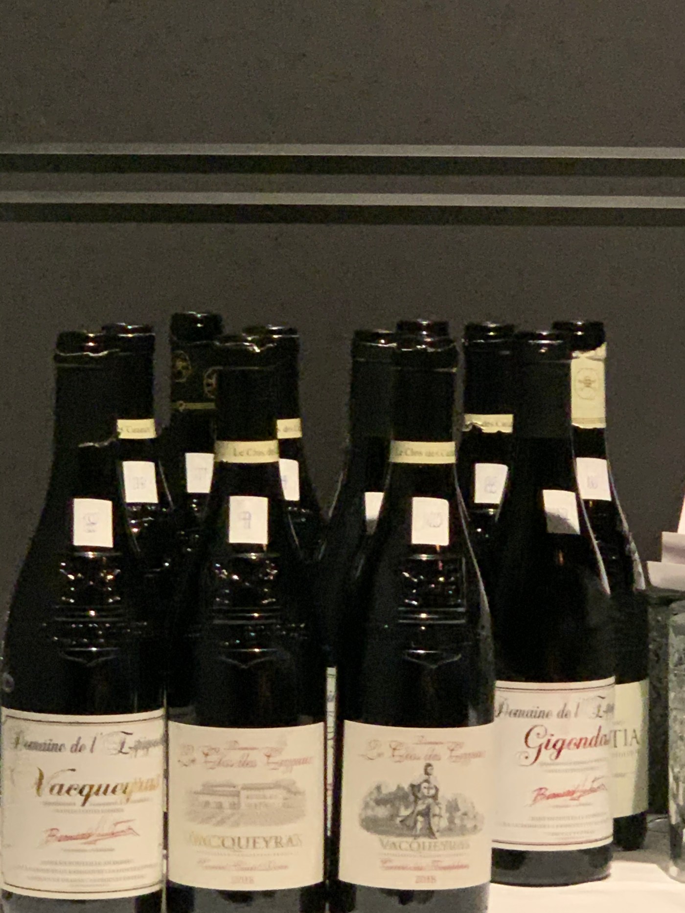 18 bottles of Rhone wines sampled