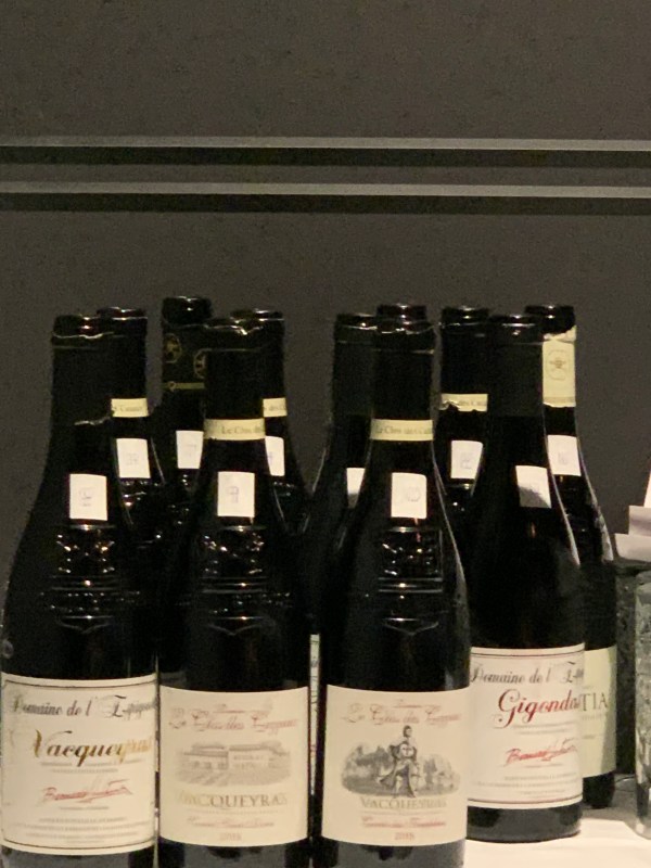 18 bottles of Rhone wines sampled